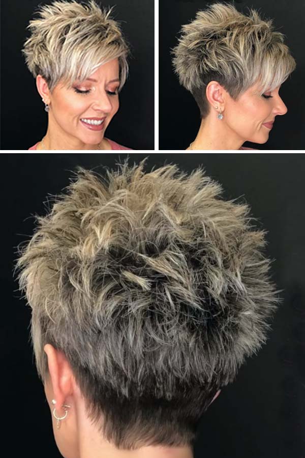 Short Spiky Hairstyles For Mature Women 